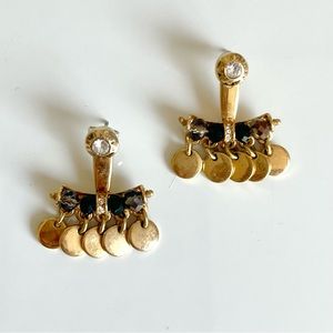 Henri Bendel Black & Gold Dangle Earrings